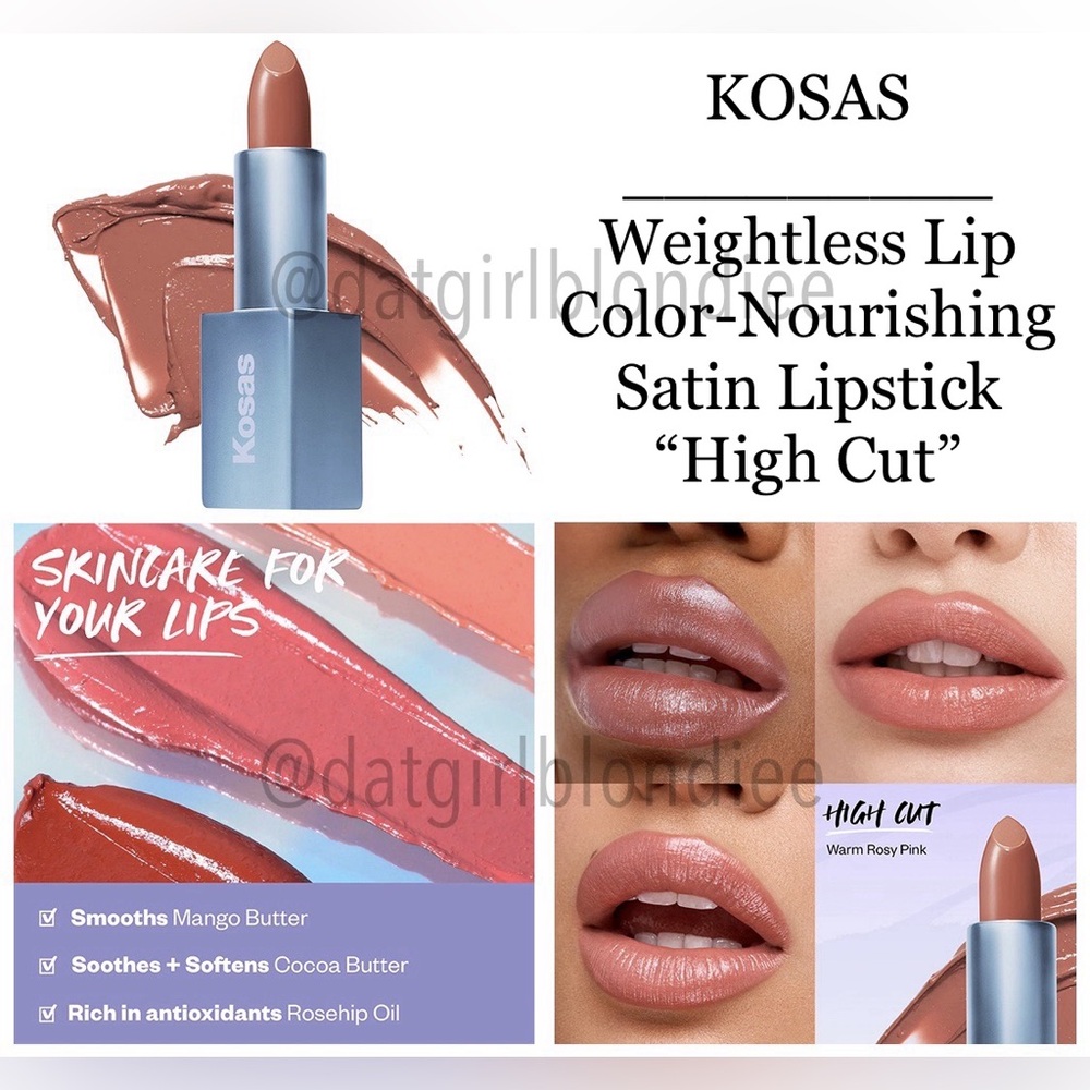 KOSAS: Weightless Lip Color-Nourishing Satin Lipstick (High Cut)